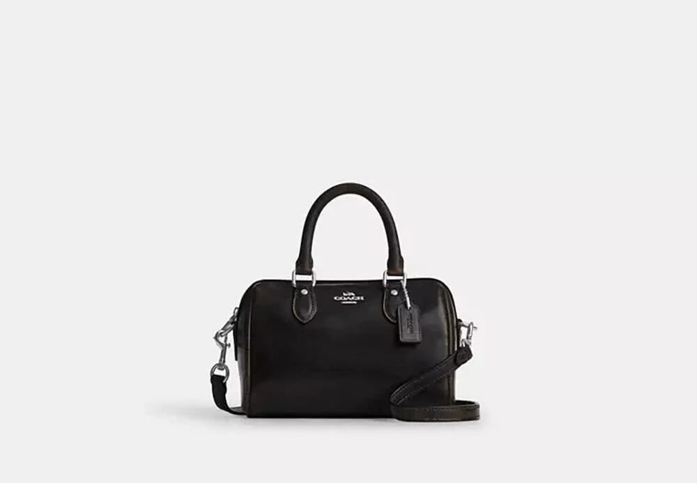 NWT B11-005 COACH Mini Rowan Crossbody Bag Loved Leather CEN22 SVPMZ Black Brown